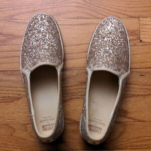 like new Kate Spade x keds collab Sparkling Glitter Sneakers - Gold